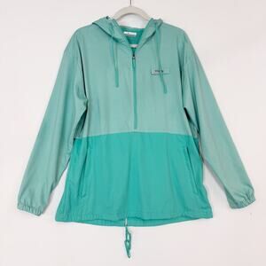 Columbia PFG  1/2 Zip Pullover Jacket Two Tone Color Block Teal Green Women's L